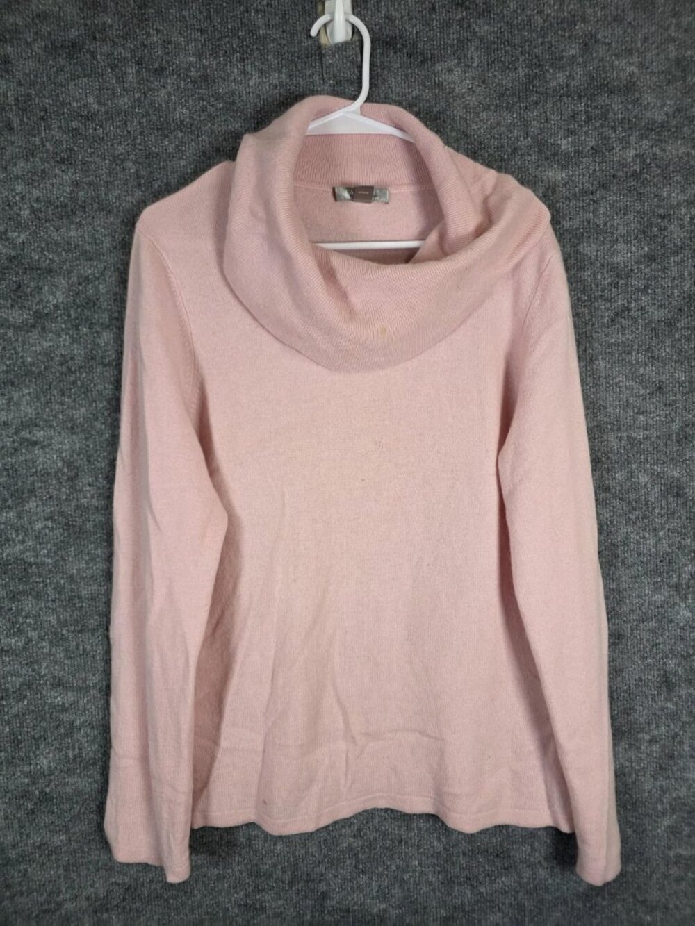 Charter Club Sweater Womens XL Pink Cashmere Cowl Neck Stains Material Damage